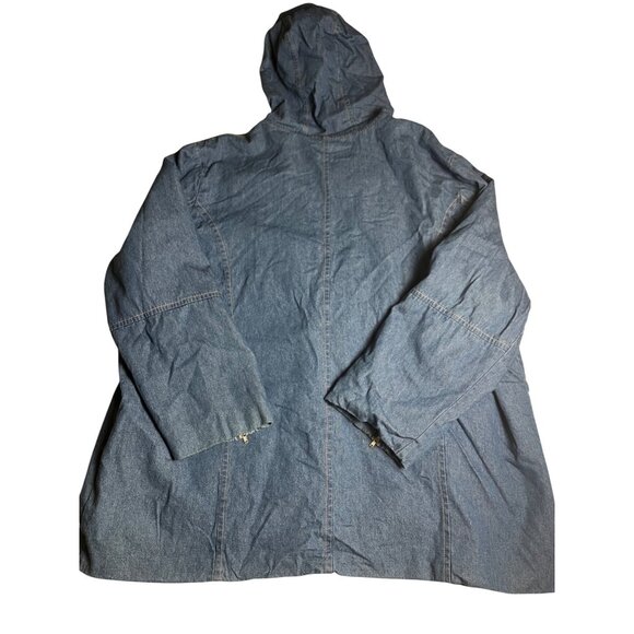Vintage Denim & Co. women’s Hooded Zip Up Jacket Blue Wash denim plus 3X Casual - Picture 2 of 13